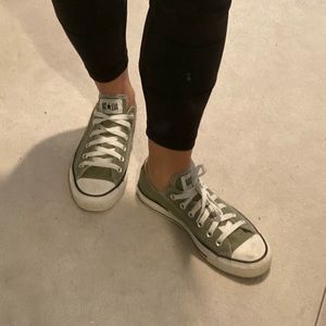 Green Converse Low Top Size 7